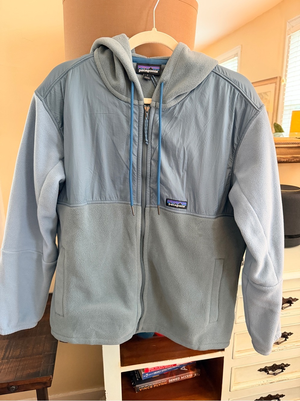 Patagonia Women’s Microdini Fleece Hoody in Plume Grey - EUC